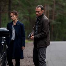 Анатолий Белый, Елизавета Боярская на съемках сериала "Ворона"