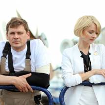 Александр Пашков, Светлана Щедрина на съемках фильма "Рассвет на Санторини"