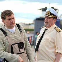 Евгений Ганелин, Александр Пашков на съемках фильма "Рассвет на Санторини"