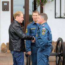 Алексей Барабаш на съемках фильма "Линия огня"