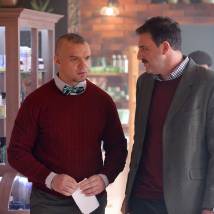 Максим Виторган, Владимир Епифанцев на съемках сериала "Новый человек"
