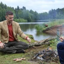 Сергей Губанов на съемках фильма "Гостья из прошлого"