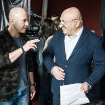 Евгений Стычкин, Михаил Богдасаров на съемках фильма "Клубаре"