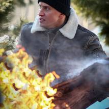 Павел Прилучный на съемках фильма "Возмездие"