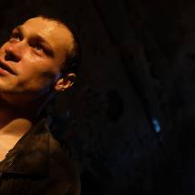 Юрий Борисов на съемках фильма "Бык"