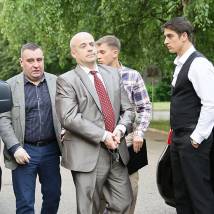 Станислав Бондаренко, Николай Ковбас на съемках фильма "Королева при исполнении"