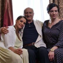 Юрий Беляев, Глафира Тарханова, Анна Полупанова на съемках фильма "Ускользающая жизнь"