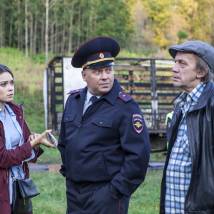Петр Ступин, Игорь Бровин, Александра Власова на съемках сериала "Сиделка"