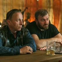 Михаил Пореченков, Иван Охлобыстин на съемках сериала "Полярный"