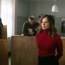 Катерина Шпица на съемках сериала "Полярный"