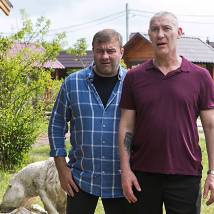 Михаил Пореченков, Игорь Жижикин на съемках сериала "Полярный"