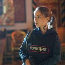 Рина Гришина на съемках фильма "Полицейский с Рублевки. Новогодний беспредел"