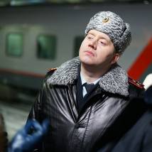 Сергей Бурунов на съемках фильма "Полицейский с Рублевки. Новогодний беспредел"