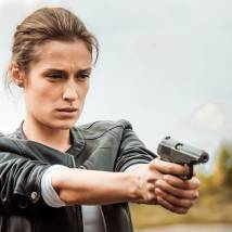Виктория Корлякова на съемках сериала "Живая мина"