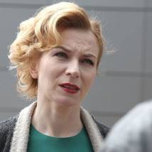 Наталья Рычкова на съемках фильма "Три в одном"
