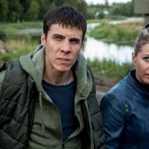 Александр Ляпин, Карина Андоленко на съемках сериала "Тень за спиной"