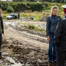 Александр Ляпин, Карина Андоленко на съемках сериала "Тень за спиной"