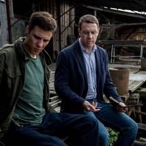 Иван Оганесян, Александр Ляпин на съемках сериала "Тень за спиной"