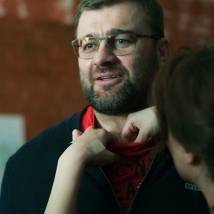 Михаил Пореченков на съемках сериала "Гадалка"