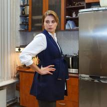 Полина Кузьминская на съемках фильма "Месть на десерт"