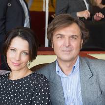 Евгения Крюкова, Александр Лазарев-мл. на съемках фильма "Формула мести"