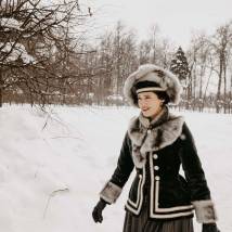Ольга Лерман на съемках сериала "Тайны госпожи Кирсановой"