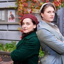 Марьяна Спивак, Яна Дюбуи на съемках сериала "Шифр"