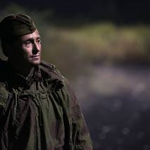 Сергей Безруков на съемках фильма "Подольские курсанты"