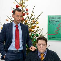Вячеслав Манучаров, Роман Попов на съемках фильма "Убить босса"