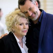 Галина Польских, Павел Трубинер на съемках сериала "Мама"