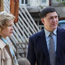 Сергей Пускепалис, Екатерина Решетникова на съемках сериала "Алекс Лютый"