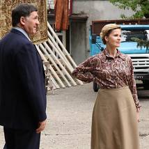 Сергей Пускепалис, Екатерина Решетникова на съемках сериала "Алекс Лютый"