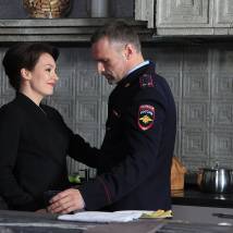 Ольга Павловец, Дмитрий Лавров на съемках сериала "Анонимный детектив"