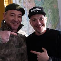 Максим Дрозд, Алексей Быстрицкий на съемках сериала "Заповедный спецназ"