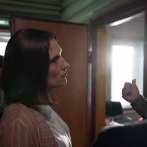 Виктория Корлякова на съемках сериала "Заповедный спецназ"