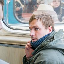 Александр Петров на съемках фильма "Текст"