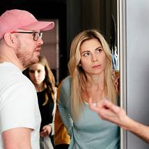 Анна Невская на съемках сериала "Дылды"