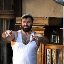 Михаил Пореченков на съемках альманаха "Одесский пароход"
