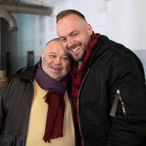 Максим Щеголев, Юрий Ваксман на съемках фильма "Три капитана"