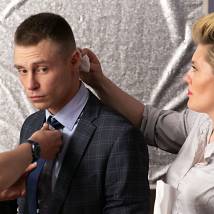 Александр Головин на съемках фильма "Папа закодировался"