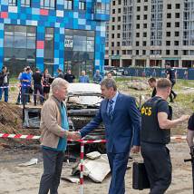 Евгений Никитин на съемках сериала "Адмиралы района"