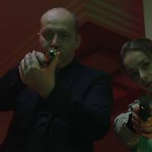 Сергей Бурунов, Рина Гришина в фильме "Полицейский с Рублевки. Новогодний беспредел 2"