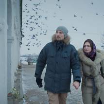 Юрий Васильев, Анастасия Попкова в короткометражном фильме "Валенки"