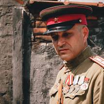 Евгений Воловенко на съемках сериала "По законам военного времени. Победа!"