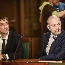 Борис Бирман, Артем Ткаченко на съемках фильма "Северная звезда"