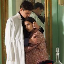 Яна Дюбуи, Олег Гаас на съемках сериала "Шифр. Второй сезон" (© фото: предоставлено Первым каналом)
