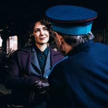 Екатерина Климова на съемках сериала "По законам военного времени 5" (© фото: предоставлено кинокомпанией Star Media)