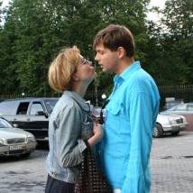 Екатерина Семенова и Михаил Дорожкин на съемках фильма "Игра на выбывание"