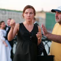 Екатерина Гусева и Владимир Мирзоев на съемках фильма "Человек, который знал все" (© фото: продюсерский центр "ЛЕАН-М")