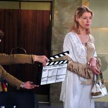 Мария Шукшина на съемках сериала "Дорогая Маша Березина"